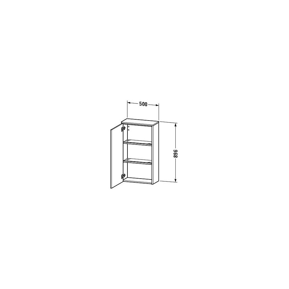 Duravit XSquare Halbhochschrank Dekor 236x500x896mm Flanell Grau SDM, 1 Tür L, 2 G... DURAVIT-XS1303L9090 4053424570242 (Abb. 2)