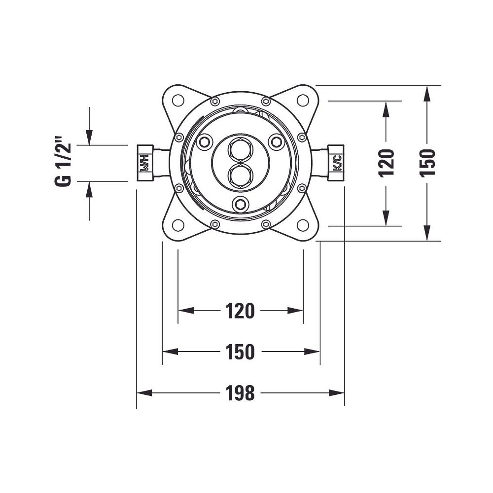 Duravit Grundkörper Unterputz bodenstehend G 1/2"... DURAVIT-GK5900003000 7612158492441 (Abb. 3)