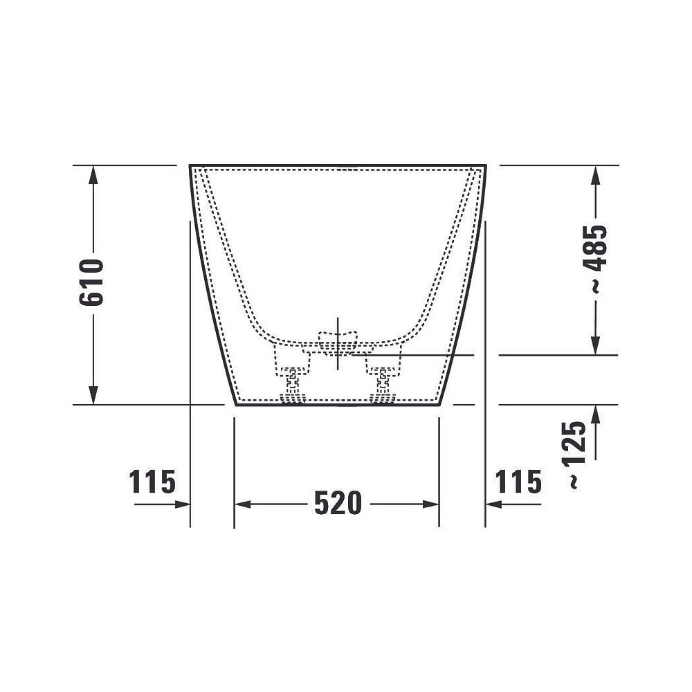 Duravit DuraSquare Badewanne 485x750x1600mm, 160l, Mattweiß, Rechteckig, Freis... DURAVIT-700460000000000 4063382014276 (Abb. 3)