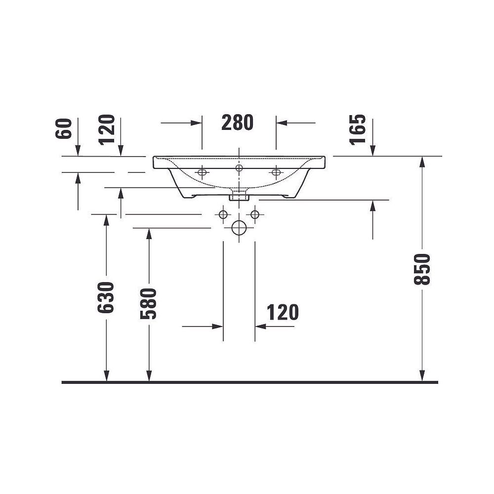 Duravit D-Neo Waschtisch 480x650x160mm, Weiß Hochglanz, Rechteckig, 1 Waschplatz/H... DURAVIT-2367650000 4063382015624 (Abb. 13)