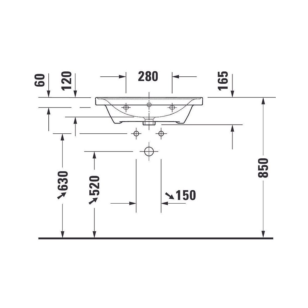 Duravit D-Neo Waschtisch 480x650x160mm, Weiß Hochglanz, Rechteckig, 1 Waschplatz/H... DURAVIT-2367650000 4063382015624 (Abb. 14)