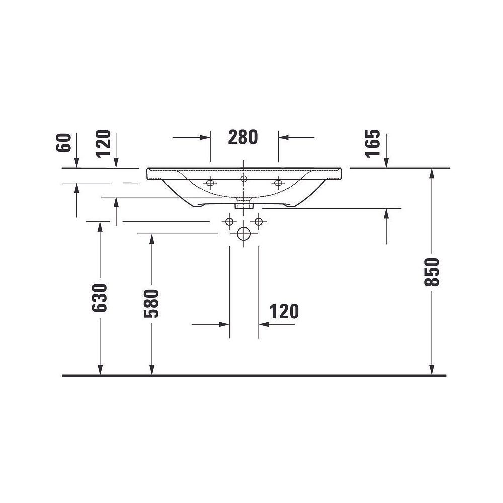 Duravit D-Neo Waschtisch 480x800x165mm, Weiß Hochglanz, Rechteckig, 1 Waschplatz/H... DURAVIT-2367800000 4053424981970 (Abb. 16)