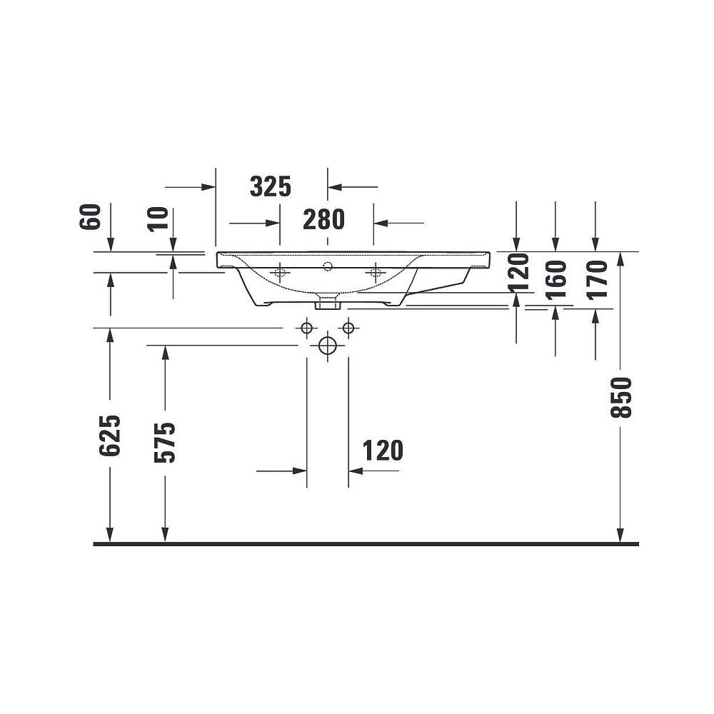 Duravit D-Neo Waschtisch 480x800x165mm, Weiß Hochglanz, Rechteckig, 1 Waschplatz L,... DURAVIT-2369800060 4063382016805 (Abb. 5)