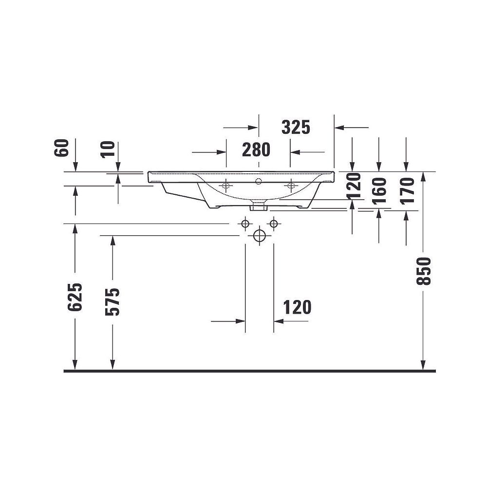 Duravit D-Neo Waschtisch 480x800x160mm, Weiß Hochglanz, Rechteckig, 1 Waschplatz R,... DURAVIT-2370800060 4063382016867 (Abb. 5)