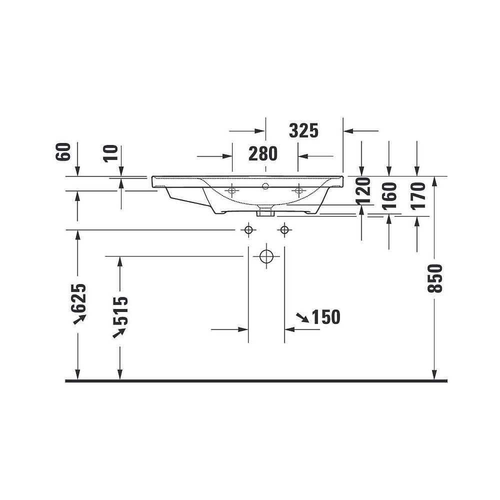 Duravit D-Neo Waschtisch 480x800x160mm, Weiß Hochglanz, Rechteckig, 1 Waschplatz R,... DURAVIT-2370800060 4063382016867 (Abb. 6)