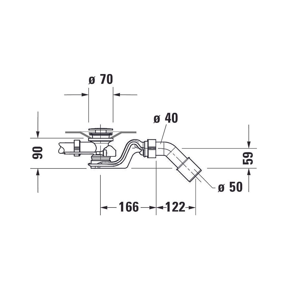 Duravit Ab- und Überlaufgarnitur, Chrom glänzend, Quadroval, Bowdenzuglänge 85... DURAVIT-792208000001000 4063382030979 (Abb. 5)