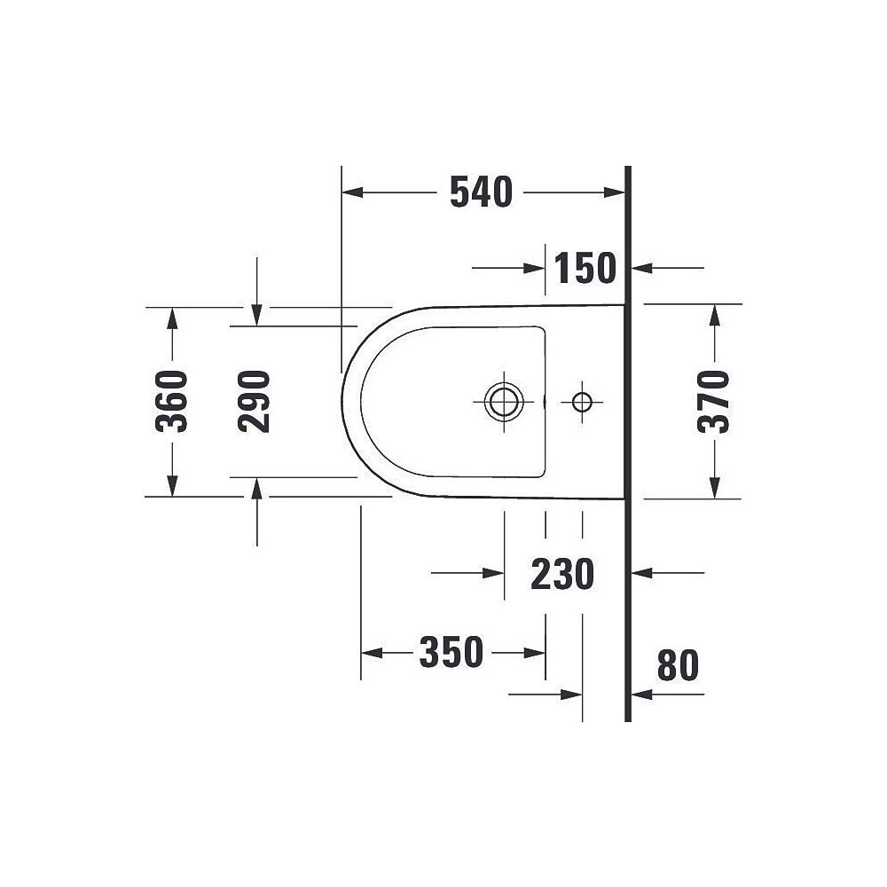 Duravit D-Neo Wandbidet 540x360x400mm, Weiß Hochglanz, 1 HL, HLB, Überlauf, verdec... DURAVIT-2294150000 4063382017185 (Abb. 11)