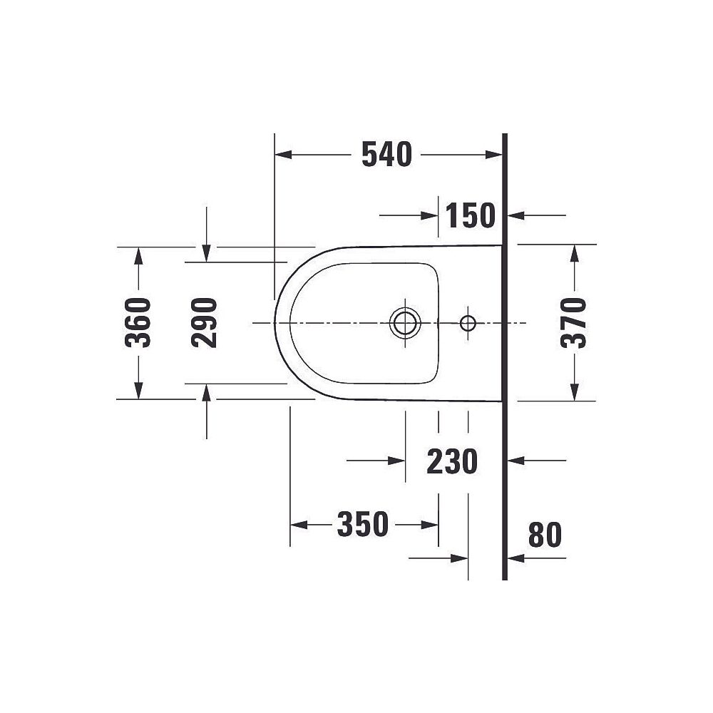 Duravit D-Neo Wandbidet 540x360x400mm, Weiß Hochglanz, mit HLB, 1 HL, mit Überlauf... DURAVIT-2295150000 4063382017246 (Abb. 6)