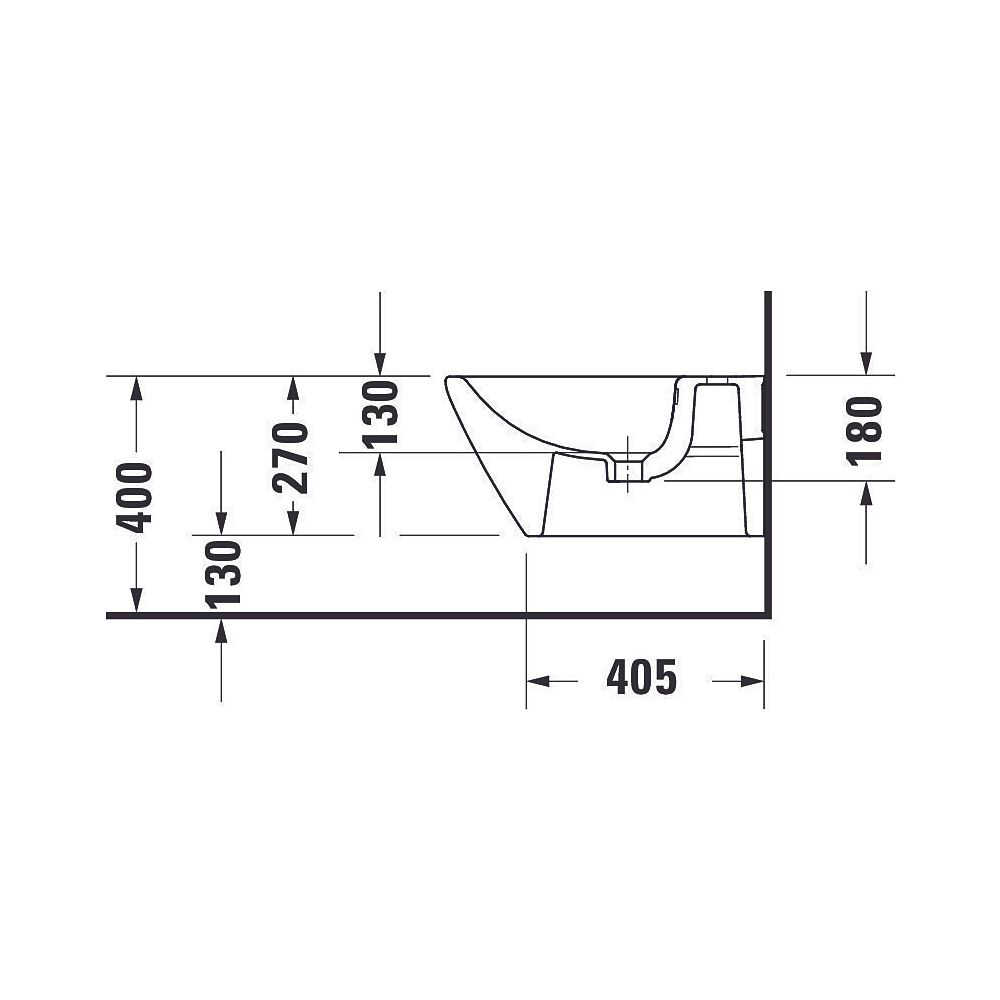 Duravit D-Neo Wandbidet 540x360x400mm, Weiß Hochglanz, mit HLB, 1 HL, mit Überlauf... DURAVIT-2295150000 4063382017246 (Abb. 7)