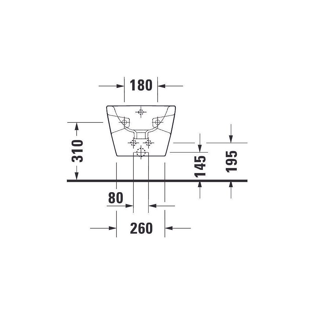 Duravit D-Neo Wandbidet 540x360x400mm, Weiß Hochglanz, mit HLB, 1 HL, mit Überlauf... DURAVIT-2295150000 4063382017246 (Abb. 8)