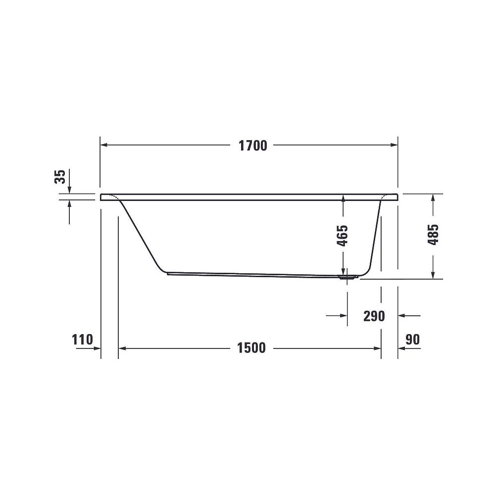 Duravit D-Neo Badewanne 485x700x1700mm, 224l, Weiß glänzend, Rechteckig, Einba... DURAVIT-700478000000000 4063382130235 (Abb. 6)