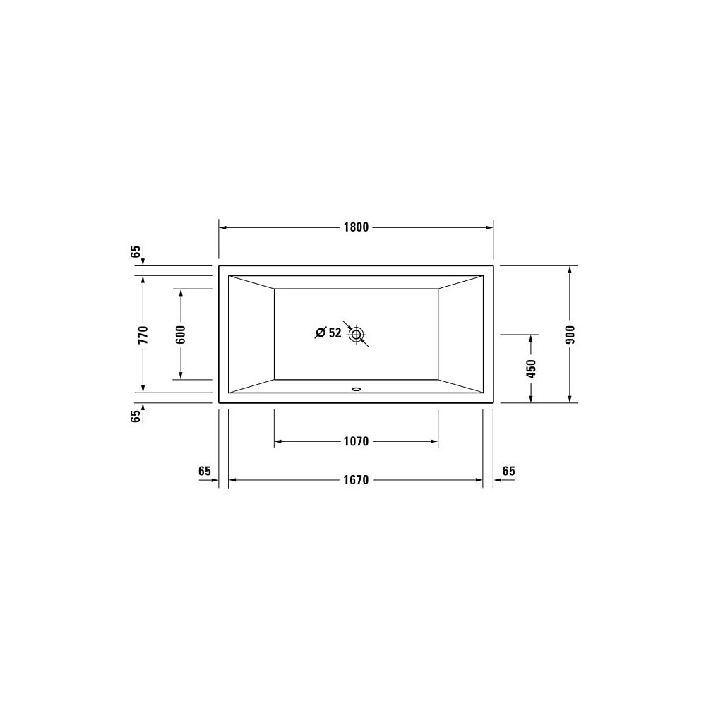 Duravit Starck Wannen Badewanne 485x900x1800mm, 252l, Weiß glänzend, Rechtecki... DURAVIT-700052000000000 4021534306389 (Abb. 2)