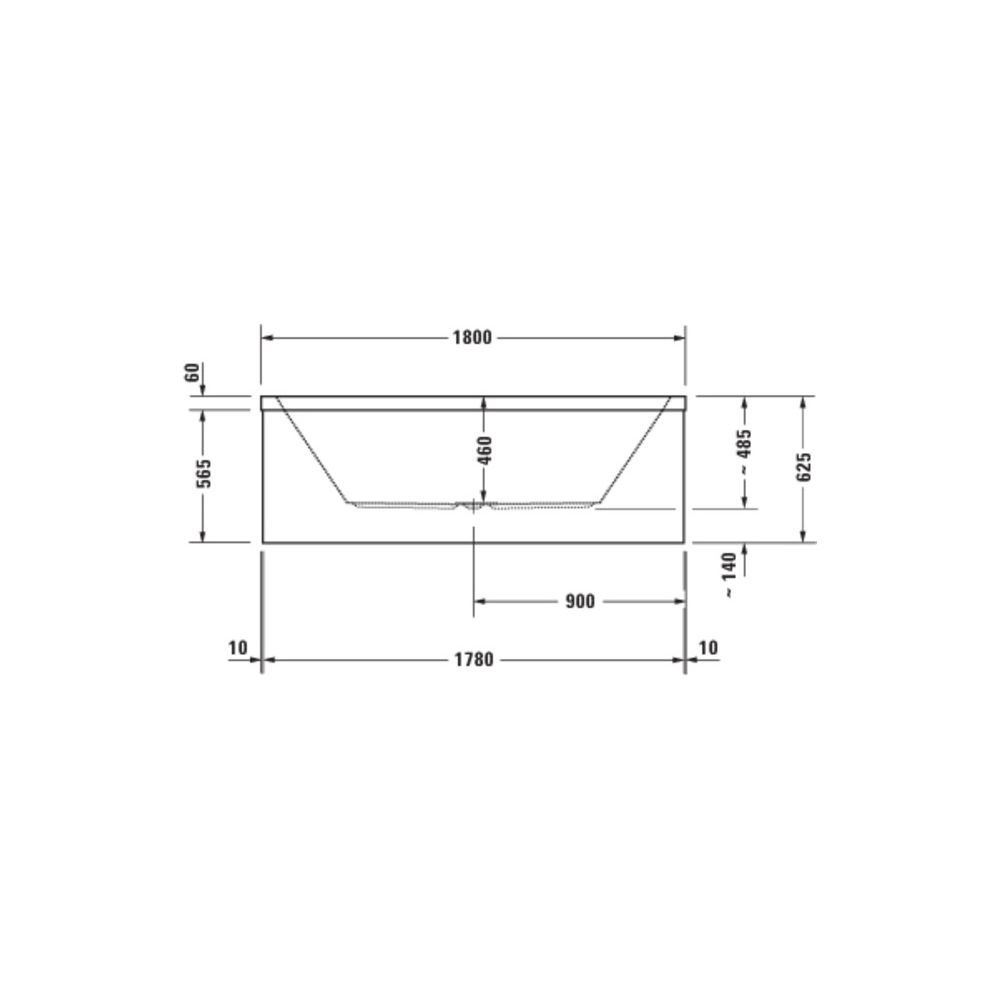 Duravit Starck Wannen Badewanne 485x900x1800mm, 252l, Weiß glänzend, Rechtecki... DURAVIT-700052000000000 4021534306389 (Abb. 5)
