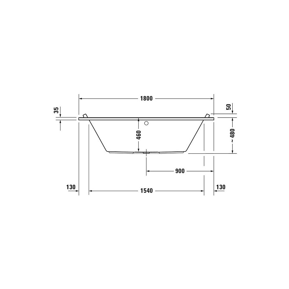 Duravit Starck Wannen Badewanne 480x900x1800mm, 212l, Weiß glänzend, Rechtecki... DURAVIT-700339000000000 4021534894725 (Abb. 4)