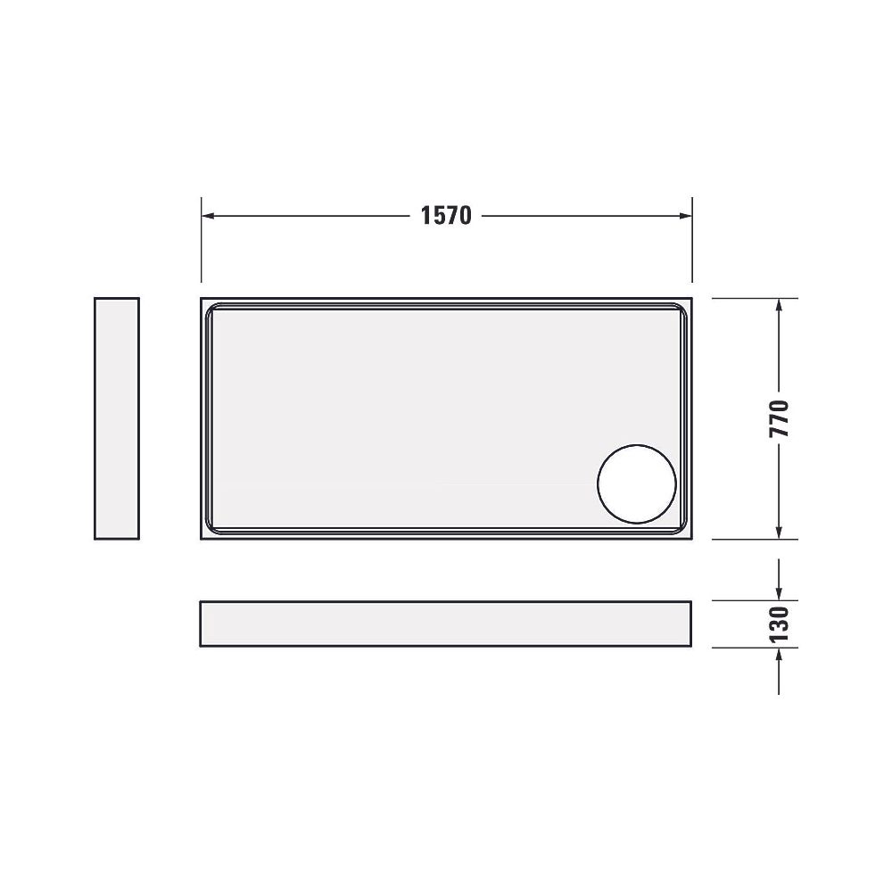 Duravit Starck Slimline Duschwanne 800x1600x60mm, Rechteckig, Weiß glänzend, A... DURAVIT-720238000000001 4053424691909 (Abb. 3)
