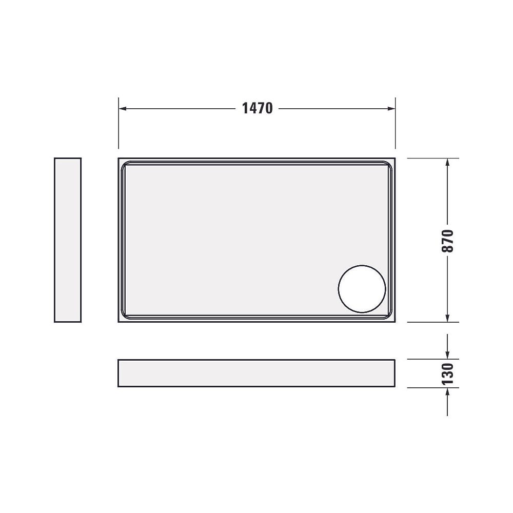 Duravit Starck Slimline Duschwanne 900x1500x60mm, Rechteckig, Weiß glänzend, a... DURAVIT-720243000000000 4053424689166 (Abb. 2)