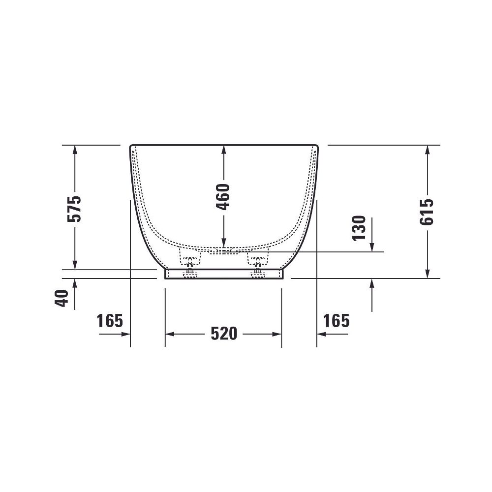 Duravit Luv Badewanne 615x850x1800mm, 252l, Mattweiß, Oval, Freistehend, 2 Rü... DURAVIT-700434000000000 4053424180199 (Abb. 24)