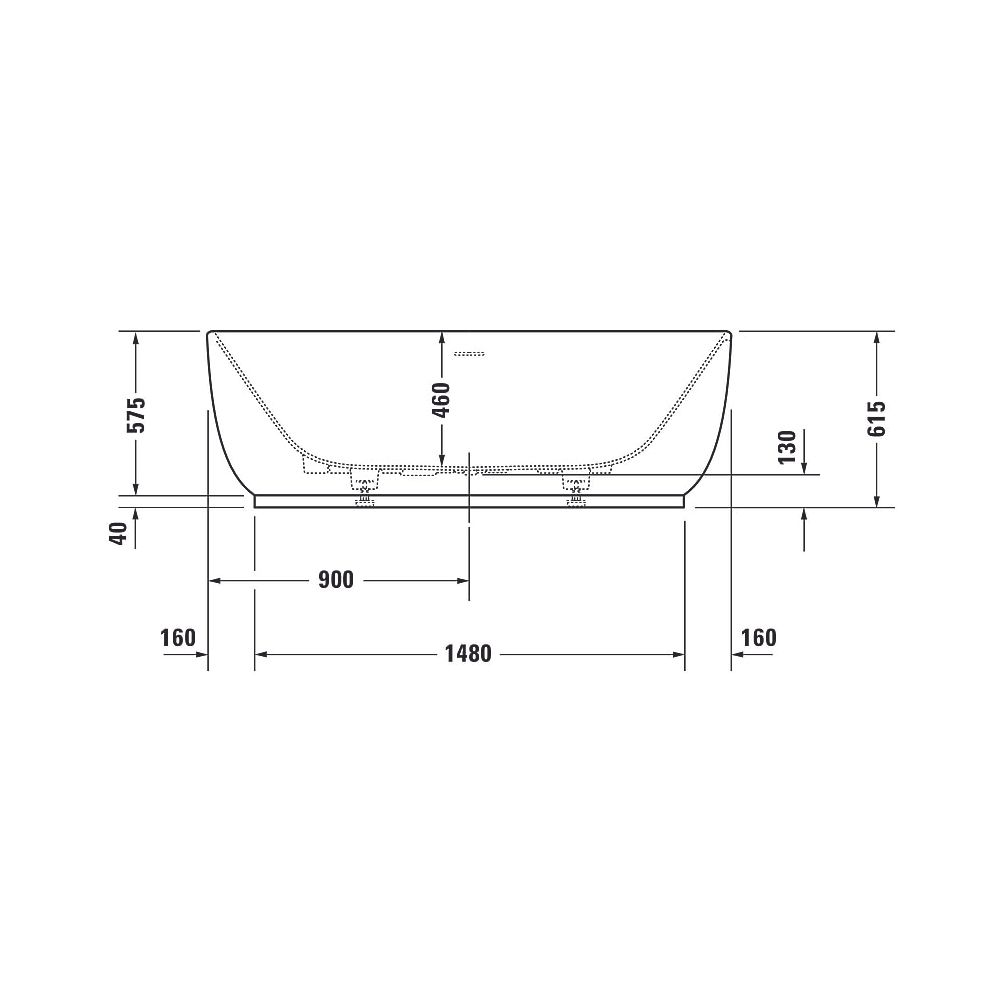 Duravit Luv Badewanne 615x850x1800mm, 252l, Mattweiß, Oval, Freistehend, 2 Rü... DURAVIT-700434000000000 4053424180199 (Abb. 26)
