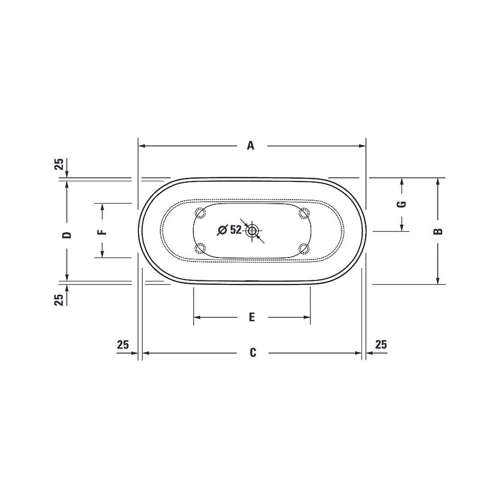 Duravit Luv Badewanne 615x750x1600mm, 165l, Mattweiß, Oval, Freistehend, 2 Rü... DURAVIT-700461000000000 4063382014269 (Abb. 11)