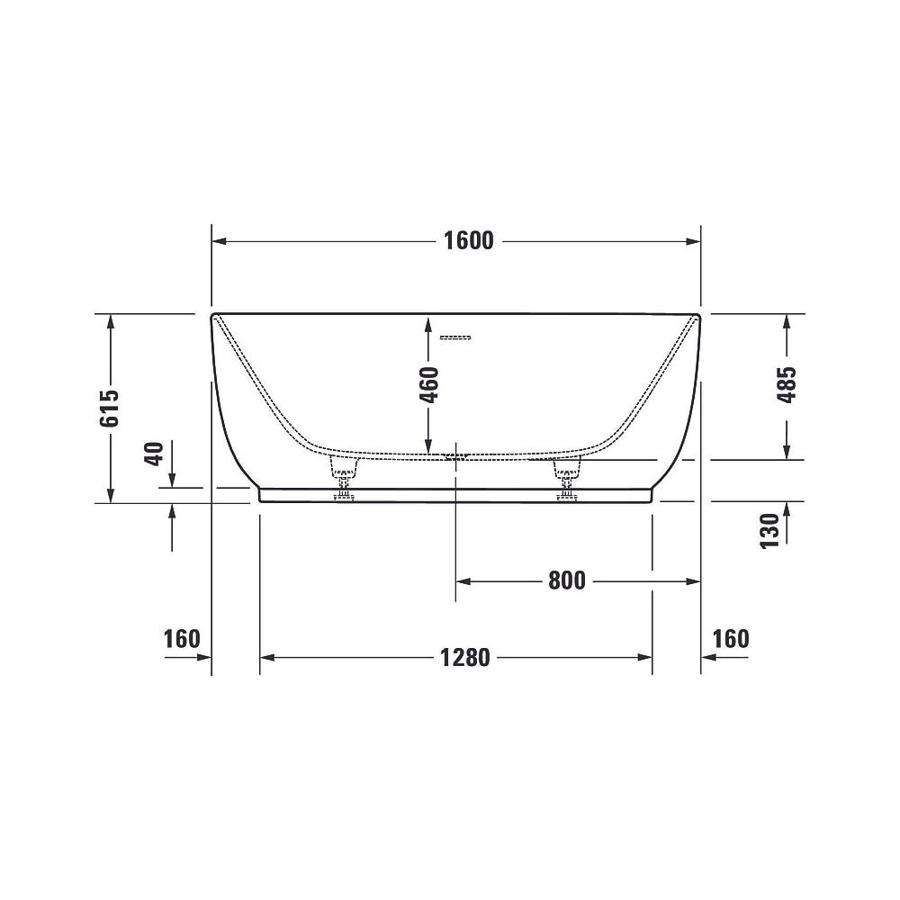 Duravit Luv Badewanne 615x750x1600mm, 165l, Mattweiß, Oval, Freistehend, 2 Rü... DURAVIT-700461000000000 4063382014269 (Abb. 12)