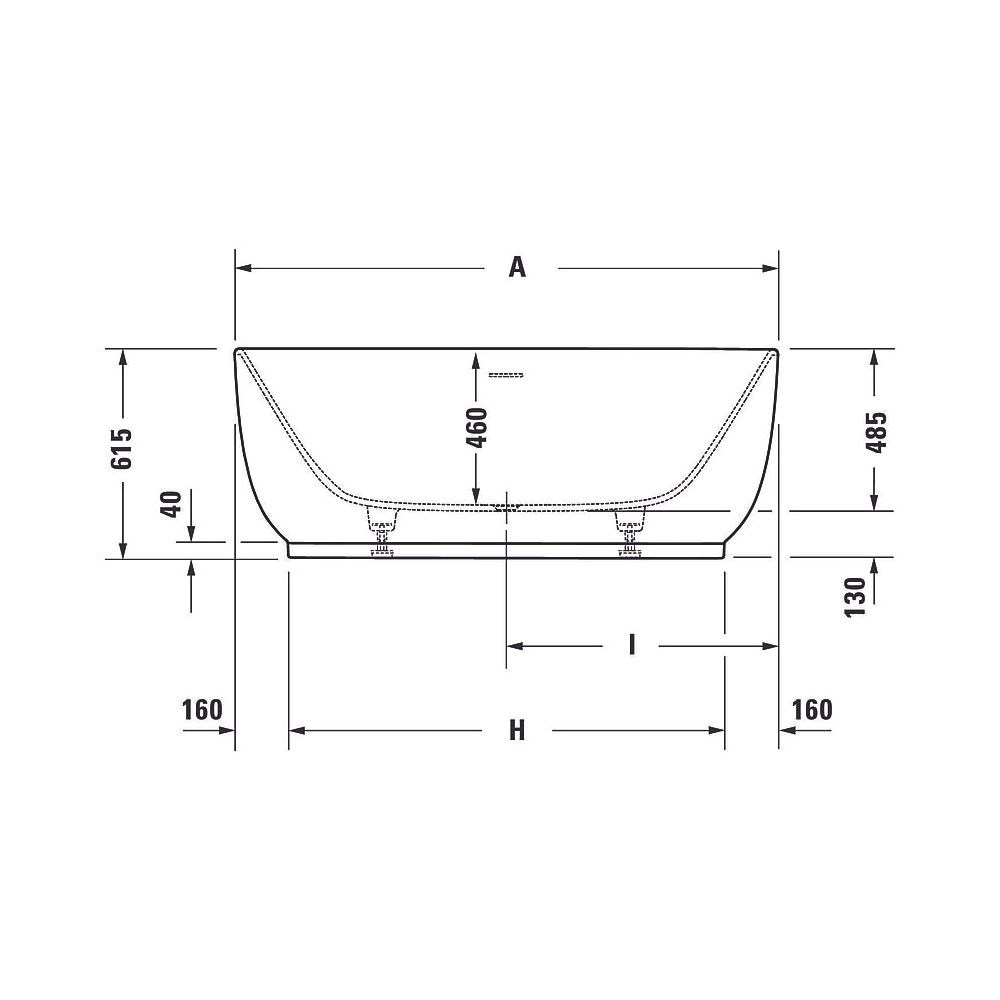 Duravit Luv Badewanne 615x750x1600mm, 165l, Mattweiß, Oval, Freistehend, 2 Rü... DURAVIT-700461000000000 4063382014269 (Abb. 13)
