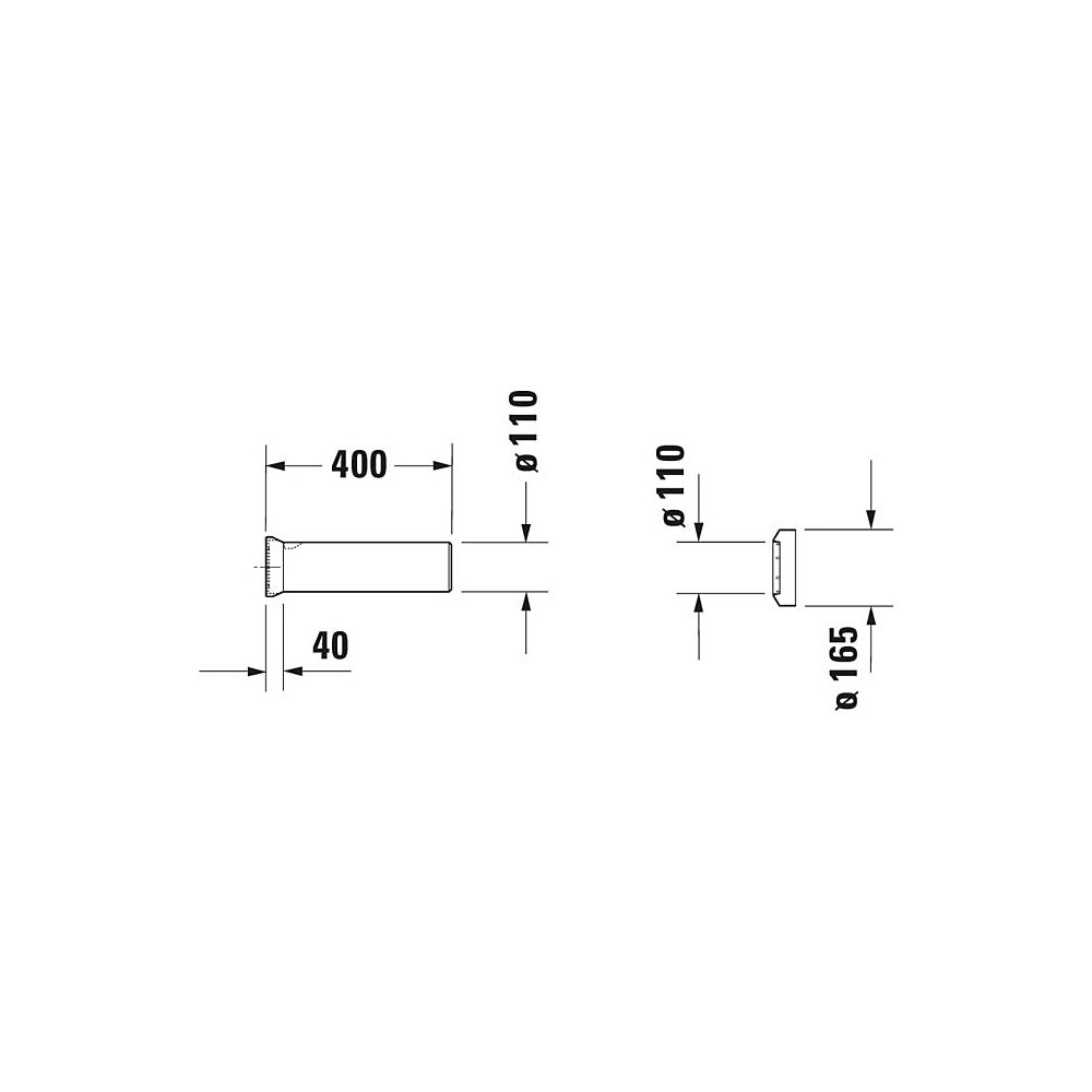 Duravit Ablaufstutzen mit Rosette, Abgang waagerecht, Weiß... DURAVIT-0014290000 4021534000454 (Abb. 3)