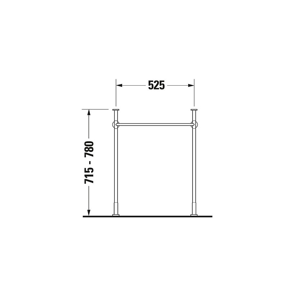 Duravit Vero Metallkonsole 425x525x715-780mm, für 045360/45460 235060, Chrom polie... DURAVIT-0030631000 4021534253119 (Abb. 12)