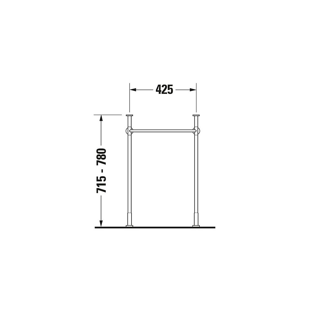 Duravit Vero Metallkonsole 425x425x715-780mm, für 045450, Chrom poliert, Höhenverst... DURAVIT-0030651000 4021534272745 (Abb. 7)