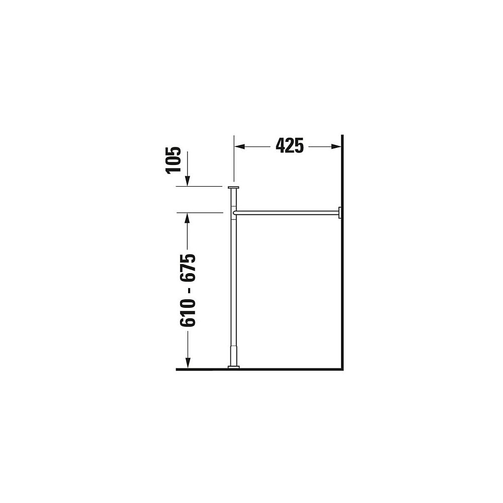 Duravit Vero Metallkonsole 425x725x715-780mm, für 045480, Chrom poliert, Höhenvers... DURAVIT-0030661000 4021534272752 (Abb. 10)