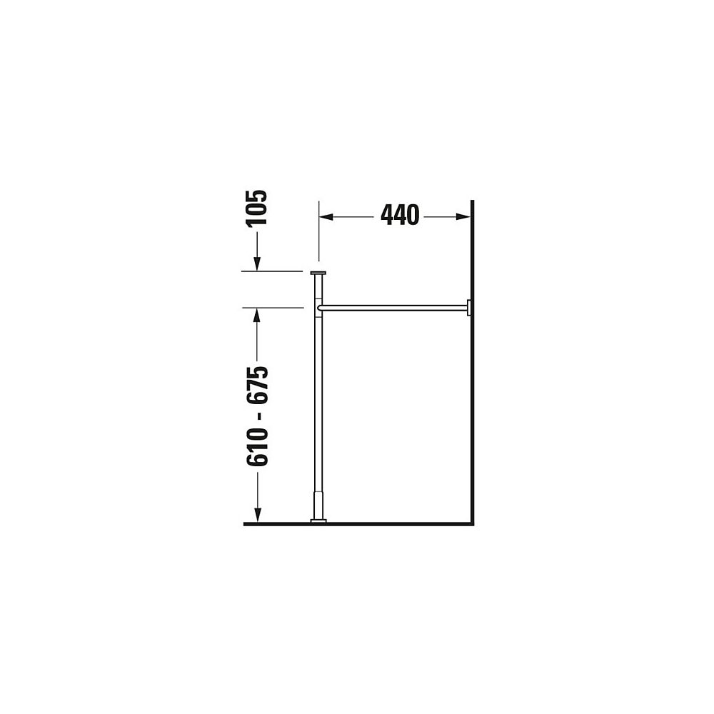 Duravit Vero Metallkonsole 455x1000x715-780mm, für 032910, Chrom poliert, Höhenvers... DURAVIT-0030721000 4021534458026 (Abb. 6)