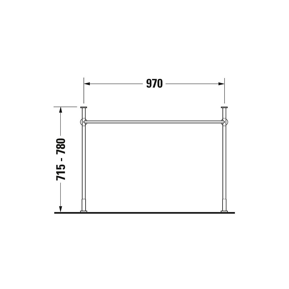 Duravit Vero Metallkonsole 455x1000x715-780mm, für 032910, Chrom poliert, Höhenvers... DURAVIT-0030721000 4021534458026 (Abb. 7)