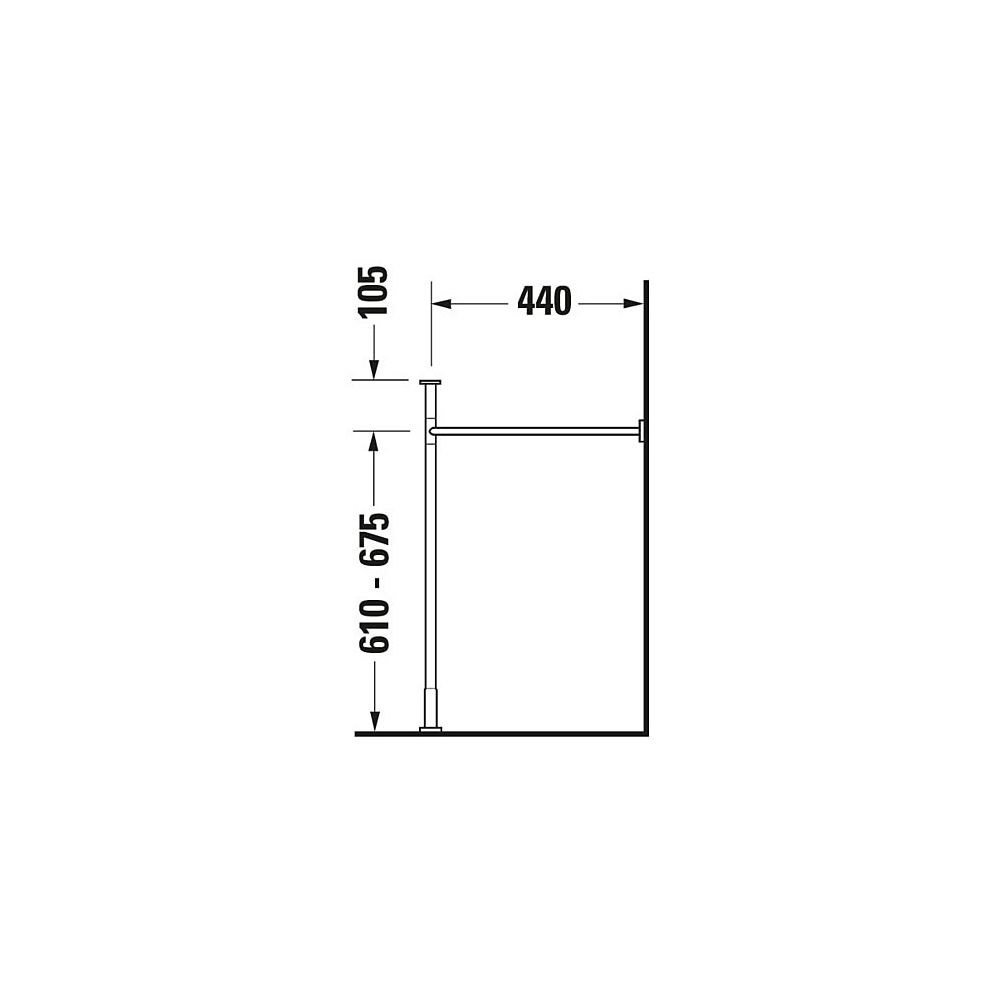 Duravit Vero Metallkonsole 440x1200x715-780mm, für 032912, Chrom poliert, Höhenvers... DURAVIT-0030731000 4021534458033 (Abb. 7)