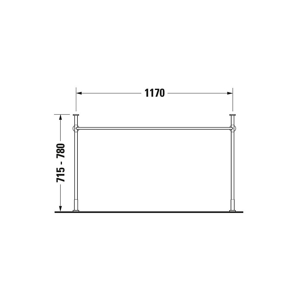 Duravit Vero Metallkonsole 440x1200x715-780mm, für 032912, Chrom poliert, Höhenvers... DURAVIT-0030731000 4021534458033 (Abb. 8)