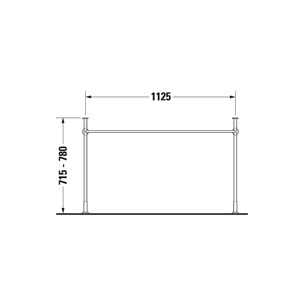 Duravit Vero Metallkonsole 425x1125x715-780mm, für 045412, Chrom poliert, Höhenvers... DURAVIT-0030741000 4021534583186 (Abb. 7)