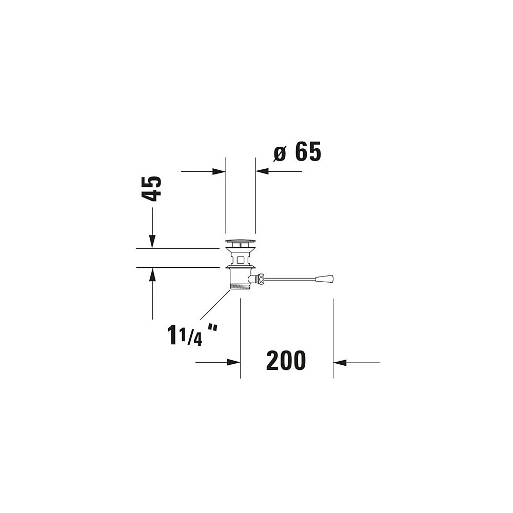 Duravit Kniehebelventil, Betätigung waagerecht, Chrom... DURAVIT-0050311000 4021534154751 (Abb. 2)