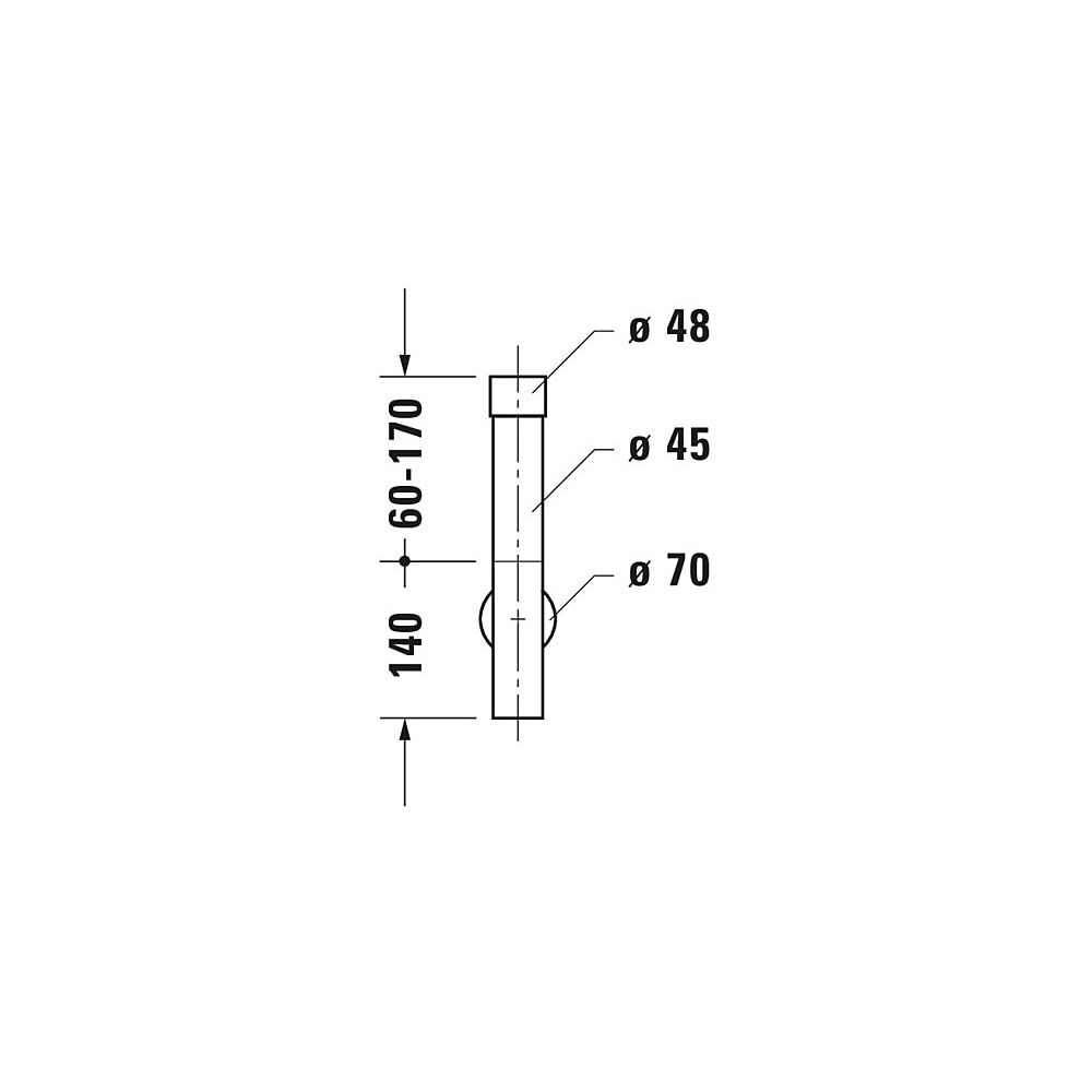 Duravit Universal Designsiphon Chrom poliert, Messing, waagerecht, geeignet für Wa... DURAVIT-0050361000 4021534170133 (Abb. 46)