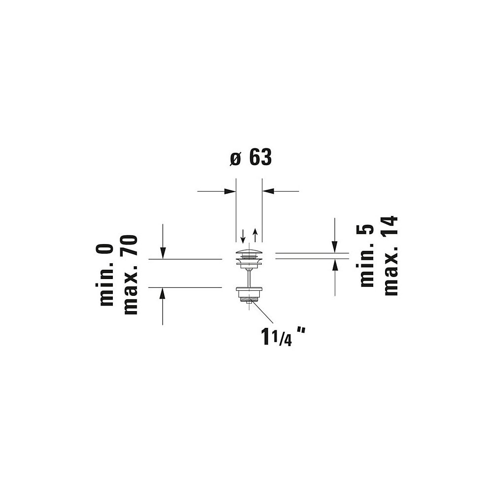 Duravit Push-open Ventil Universal, Mattschwarz, geeignet für Waschtisch mit Überla... DURAVIT-0050524600 4063382006714 (Abb. 4)