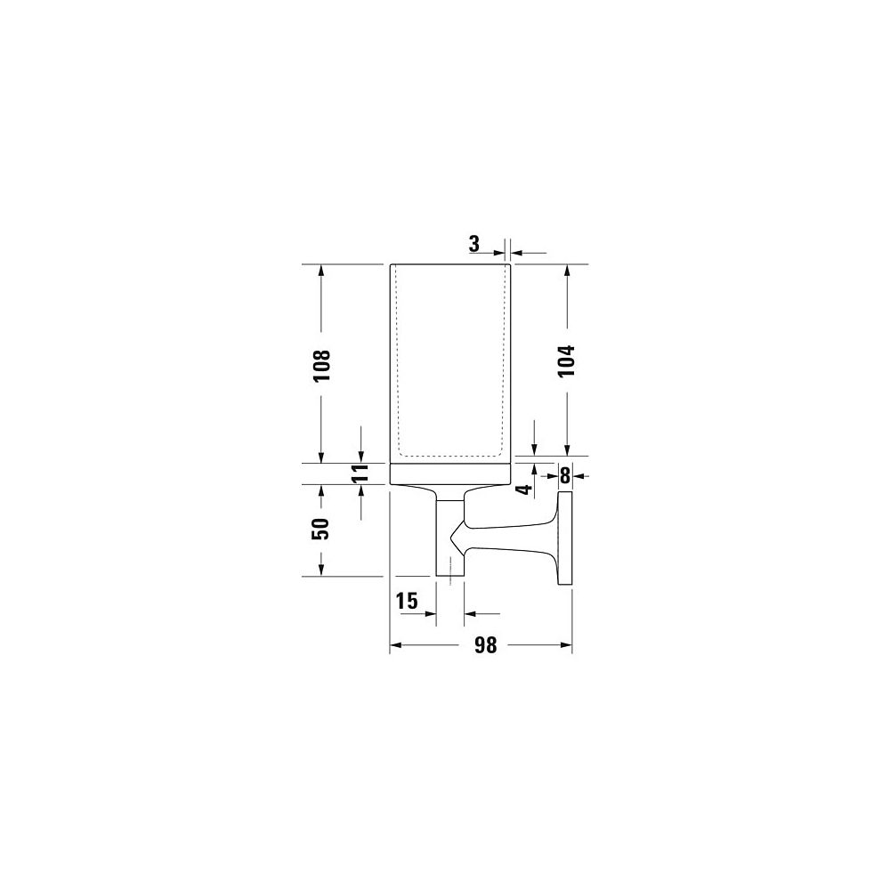 Duravit Starck T Zahnputzbecher einzeln wandhäng., Position mitte, 65x98x173mm, Chr... DURAVIT-0099311000 4053424693781 (Abb. 9)