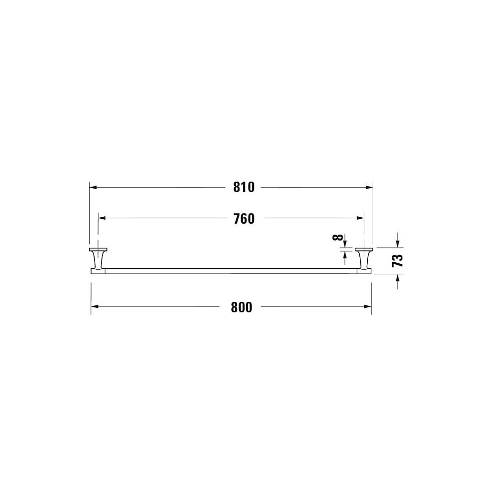 Duravit Starck T Handtuchhalter 73x810x50mm, Edelstahl gebürstet, Messing, 1 Arm, m... DURAVIT-0099437000 4067116087383 (Abb. 4)