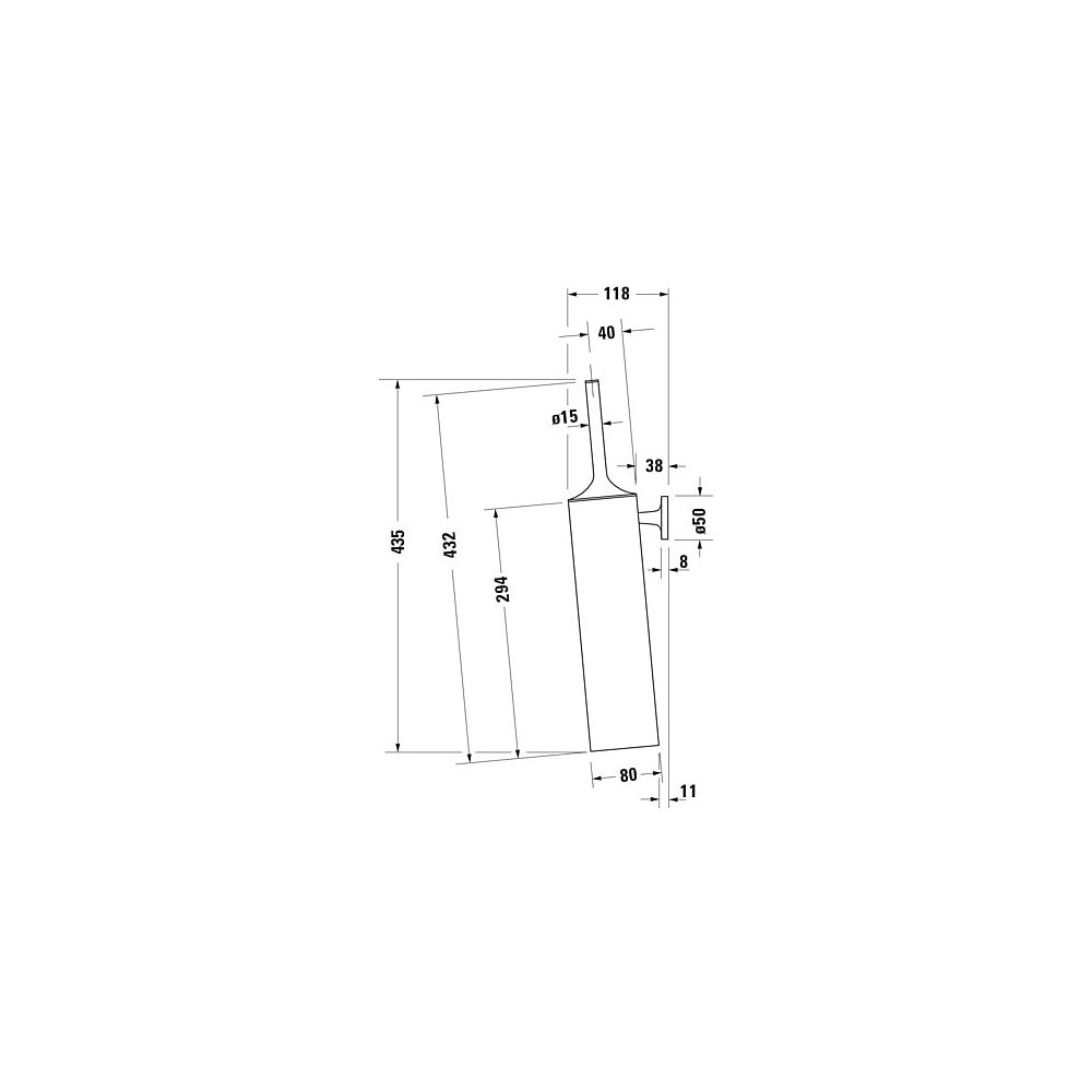 Duravit Bürstengarnitur Starck T 80x80x435mm, wandhäng. Mattschwarz, Messing... DURAVIT-0099464600 4053424703077 (Abb. 6)