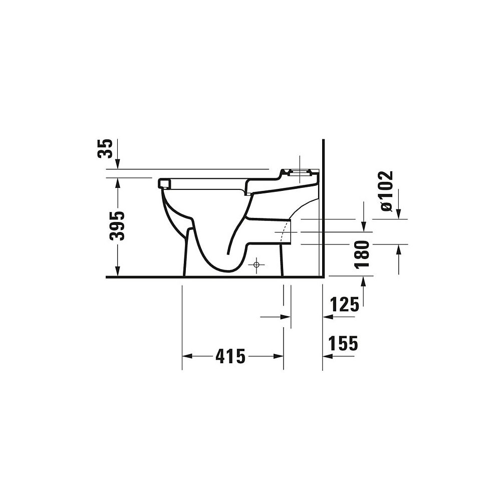 Duravit Starck 3 Stand WC für Kombination 655x370x430mm, Weiß Hochglanz, WonderGli... DURAVIT-01260900001 4021534224027 (Abb. 7)