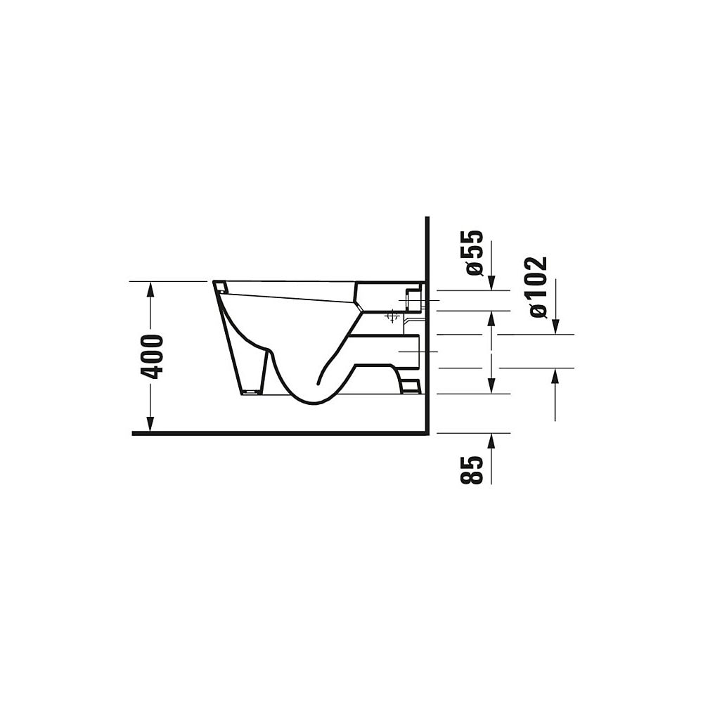 Duravit Starck 1 Wand-WC 575x410x320mm, Weiß Hochglanz, 4,5l, Tiefspüler, geschlos... DURAVIT-0210090064 4021534830594 (Abb. 27)
