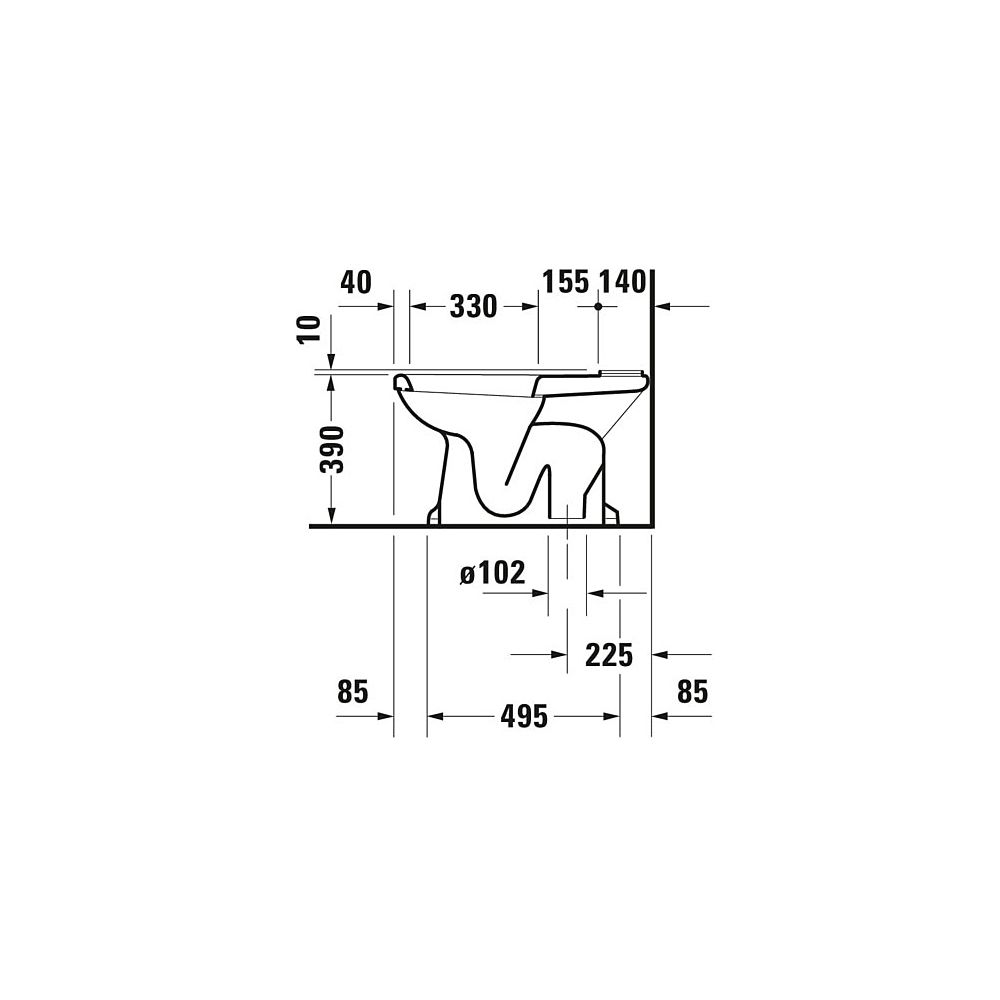 Duravit Serie 1930 Stand WC für Kombination 665x355x400mm, Weiß Hochglanz, 6l, Tief... DURAVIT-0227010000 4021534068881 (Abb. 8)