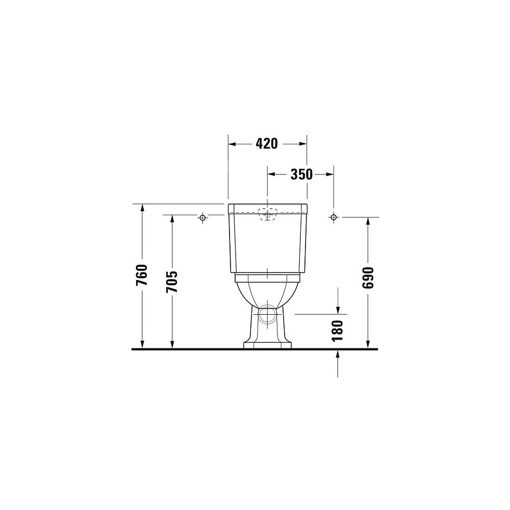 Duravit Serie 1930 Stand WC für Kombination 665x355x390mm, Weiß Hochglanz, WonderG... DURAVIT-02270900001 4021534177149 (Abb. 7)