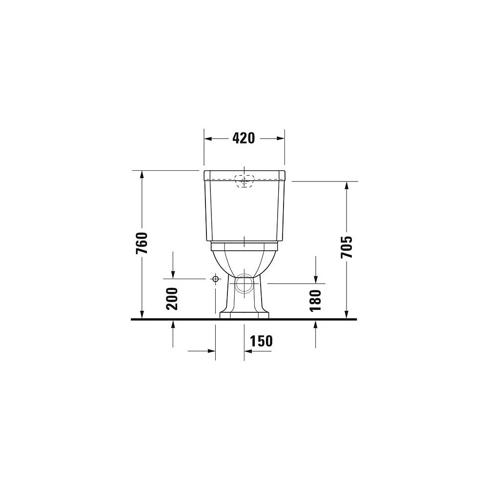 Duravit Serie 1930 Stand WC für Kombination 665x355x390mm, Weiß Hochglanz, WonderG... DURAVIT-02270900001 4021534177149 (Abb. 8)