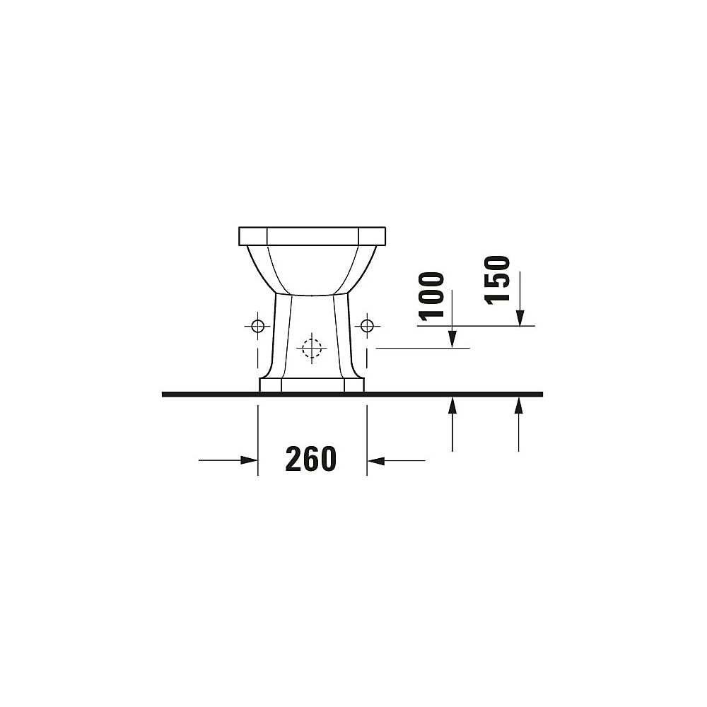 Duravit Serie 1930 Stand Bidet 600x355x390mm, Weiß Hochglanz, 1 HL, mit Überlauf... DURAVIT-0267100000 4021534071331 (Abb. 9)