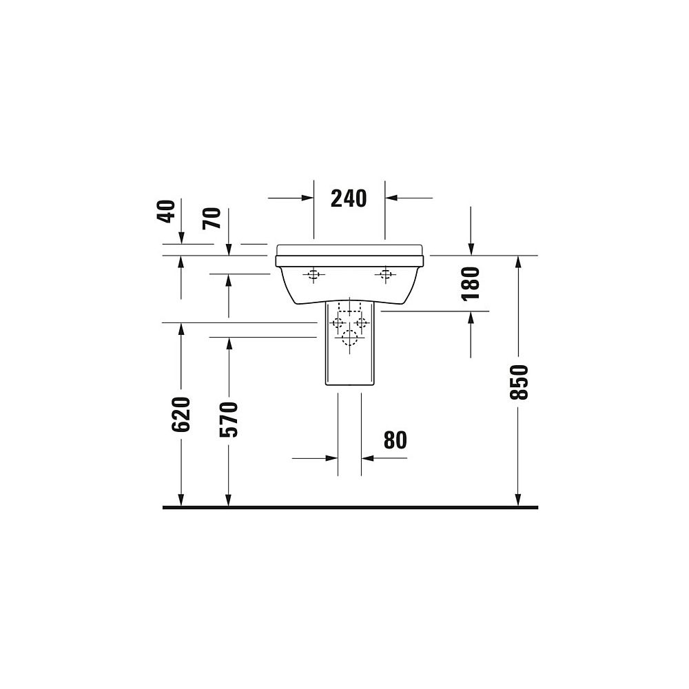 Duravit Starck 3 Waschtisch 360x500x180mm wandhäng., Weiß Hochglanz, Rechteckig, 1... DURAVIT-0300500000 4021534223082 (Abb. 11)