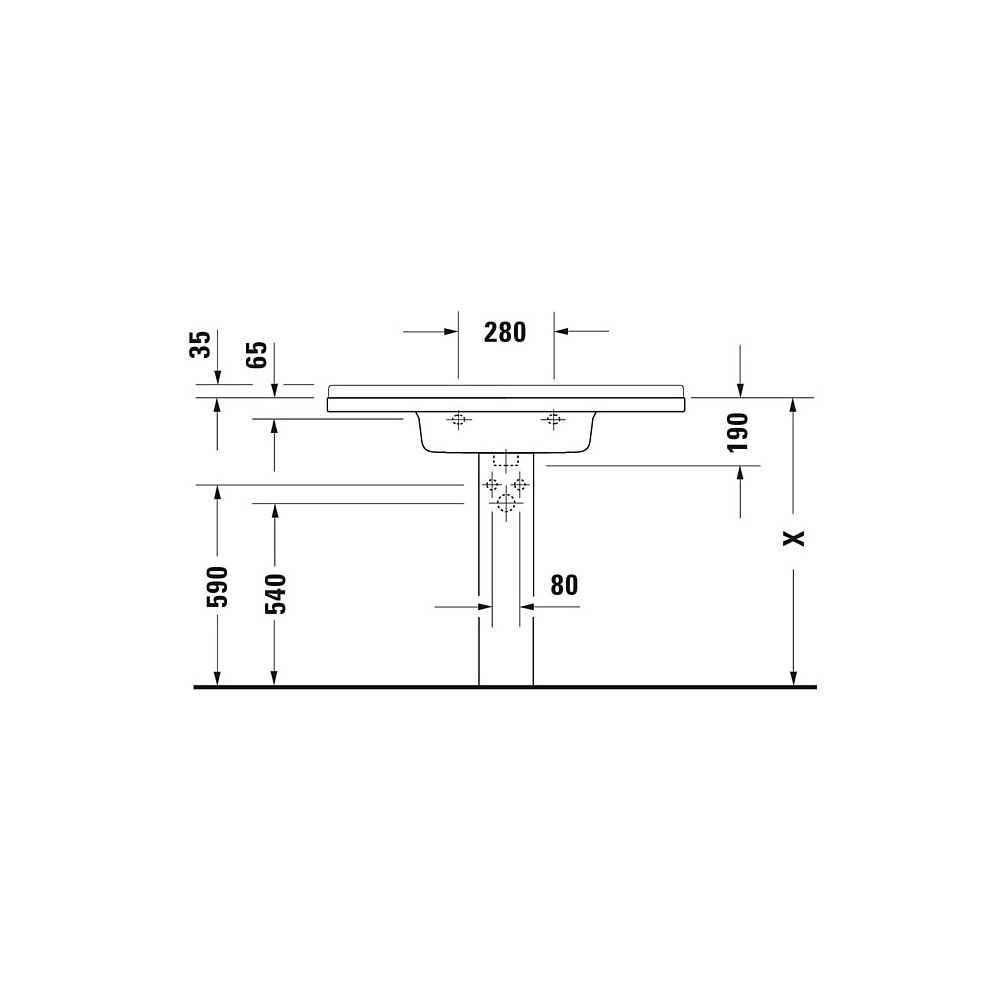 Duravit Starck 3 Waschtisch 485x1050x225mm, WonderGliss, Weiß Hochglanz, Rechtecki... DURAVIT-03041000001 4021534223440 (Abb. 7)