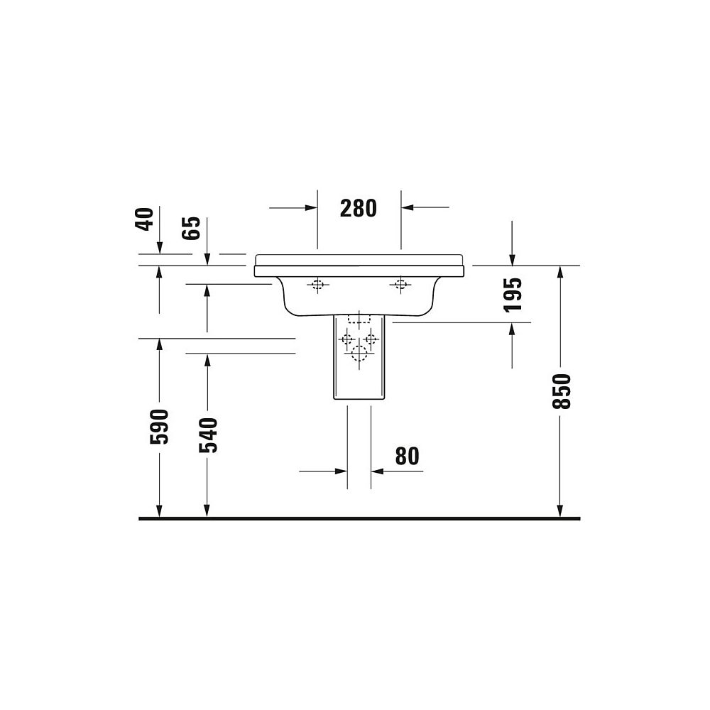 Duravit Starck 3 Waschtisch 490x700x235mm, WonderGliss, Weiß Hochglanz, Rechteckig... DURAVIT-03047000001 4021534256806 (Abb. 8)