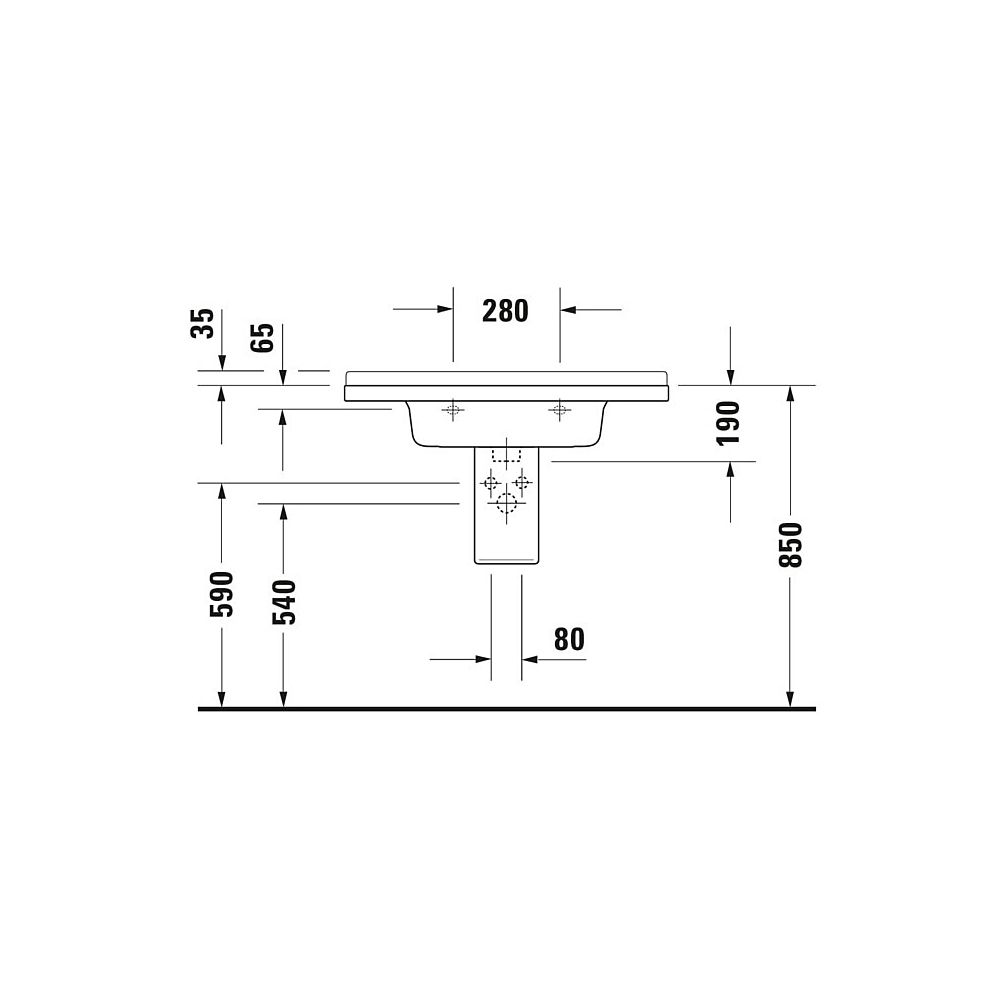 Duravit Starck 3 Waschtisch 485x850x225mm, WonderGliss, Weiß Hochglanz, Rechteckig... DURAVIT-03048000001 4021534223488 (Abb. 9)
